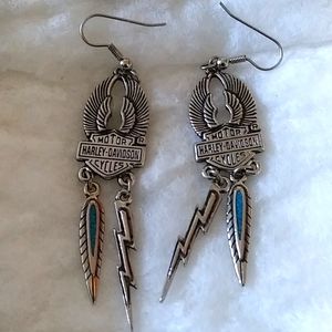 Harley Davidson wire metal earrings